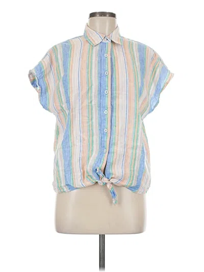 Pre-owned Talbots Short Sleeve Blouse In Blue