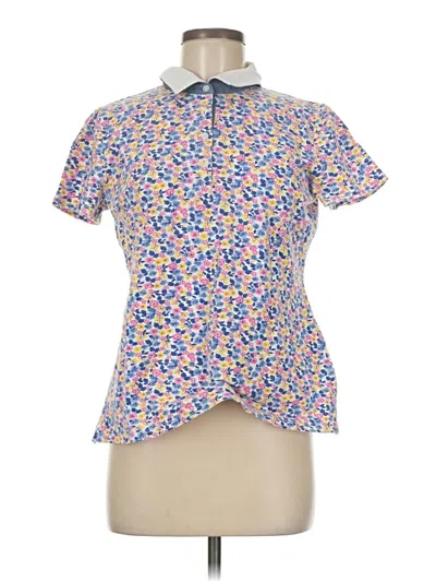 Pre-owned Talbots Short Sleeve Blouse In Blue