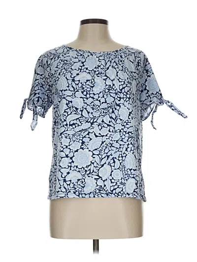 Pre-owned Talbots Short Sleeve Blouse In Blue