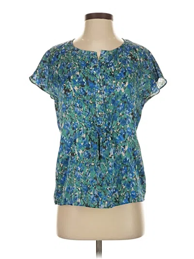 Pre-owned Talbots Short Sleeve Blouse In Blue