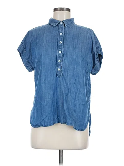 Pre-owned Talbots Short Sleeve Blouse In Blue