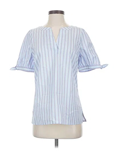 Pre-owned Talbots Short Sleeve Blouse In Blue