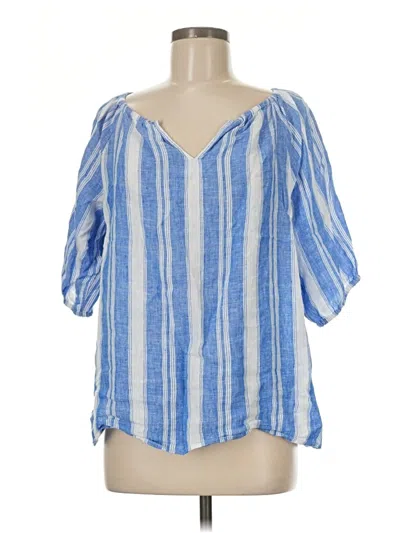 Pre-owned Talbots Short Sleeve Blouse In Blue