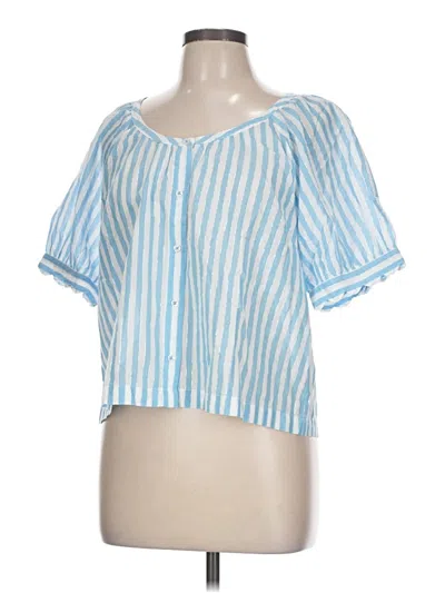 Talbots Short Sleeve Blouse In Blue