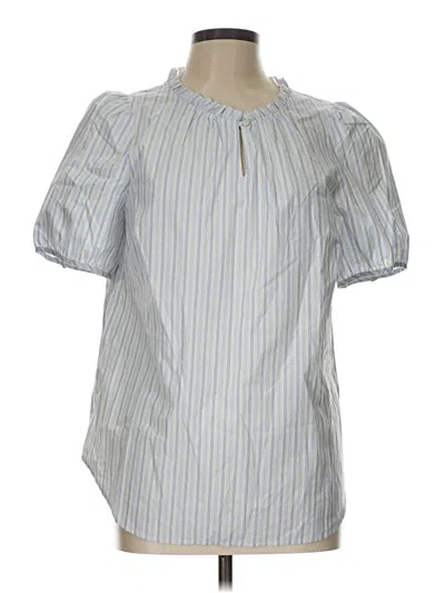 Pre-owned Talbots Short Sleeve Blouse In Blue