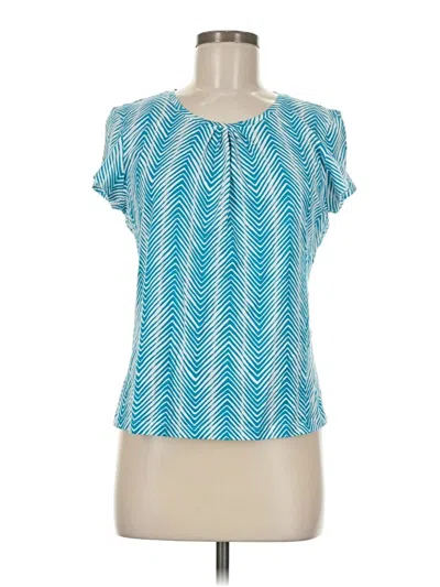 Pre-owned Talbots Short Sleeve Blouse In Blue