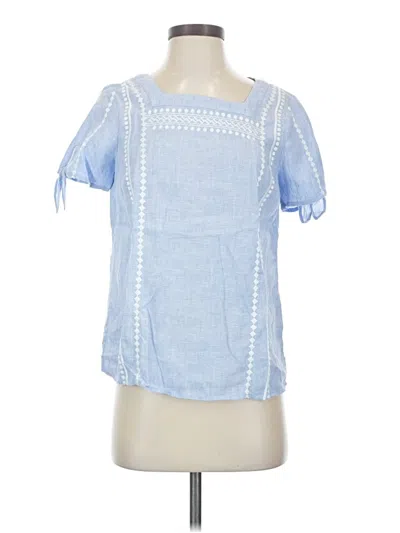 Pre-owned Talbots Short Sleeve Blouse In Blue