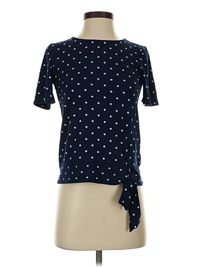 Pre-owned Talbots Short Sleeve Blouse In Blue