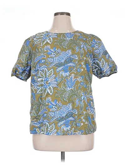 Pre-owned Talbots Short Sleeve Blouse In Blue