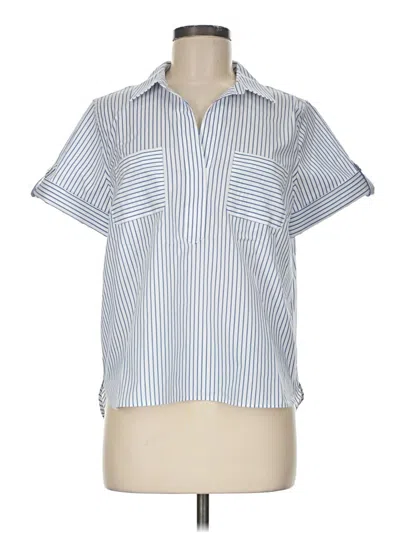 Pre-owned Talbots Short Sleeve Blouse In Blue