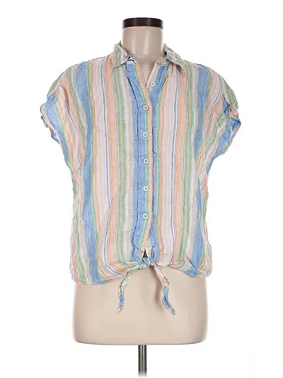 Pre-owned Talbots Short Sleeve Blouse In Blue