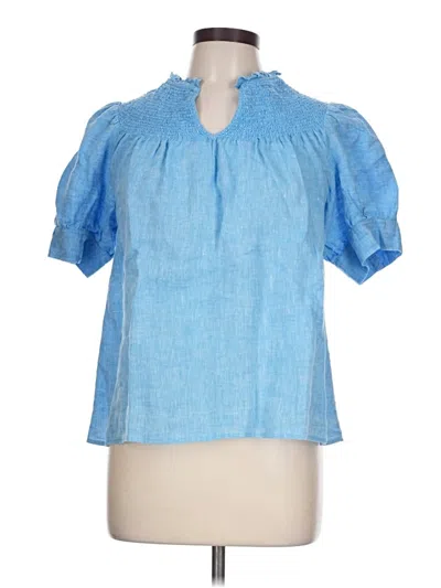 Pre-owned Talbots Short Sleeve Blouse In Blue