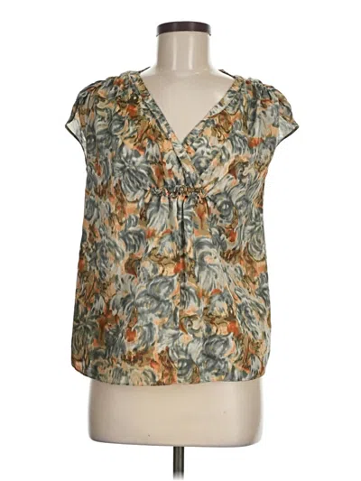 Pre-owned Talbots Short Sleeve Blouse In Brown