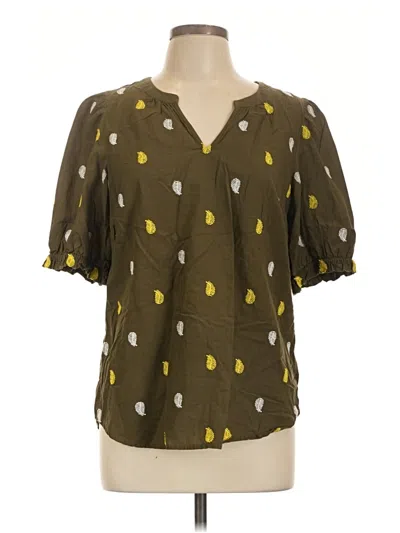 Pre-owned Talbots Short Sleeve Blouse In Brown