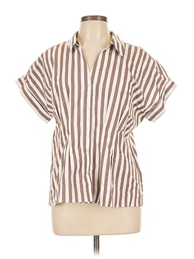 Talbots Short Sleeve Blouse In Brown