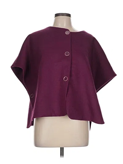 Pre-owned Talbots Short Sleeve Blouse In Burgundy