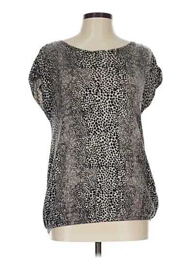 Pre-owned Talbots Short Sleeve Blouse In Gray