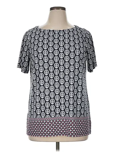 Pre-owned Talbots Short Sleeve Blouse In Gray