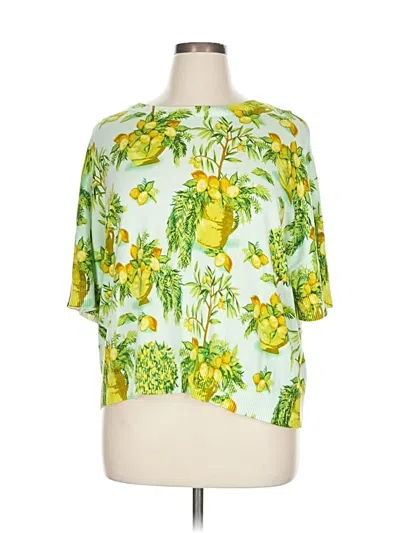 Pre-owned Talbots Short Sleeve Blouse In Green