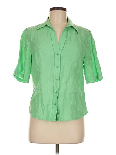 Pre-owned Talbots Short Sleeve Blouse In Green