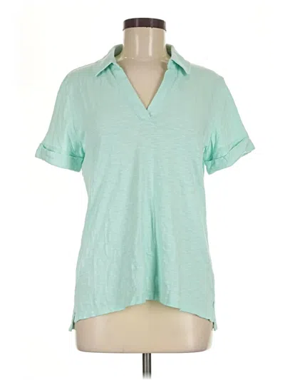 Pre-owned Talbots Short Sleeve Blouse In Green