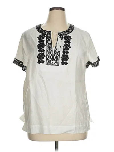 Pre-owned Talbots Short Sleeve Blouse In Ivory