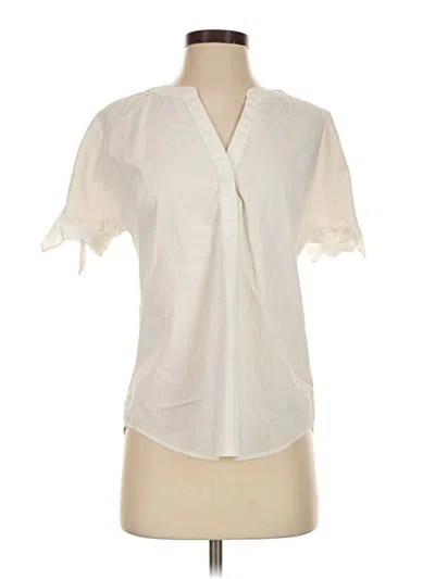 Pre-owned Talbots Short Sleeve Blouse In Ivory