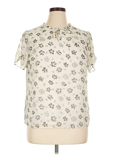 Pre-owned Talbots Short Sleeve Blouse In Ivory