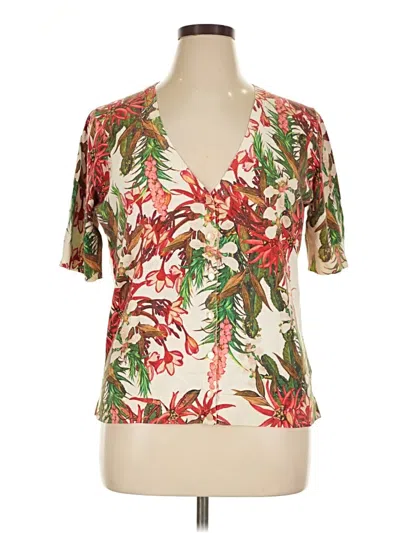 Pre-owned Talbots Short Sleeve Blouse In Ivory
