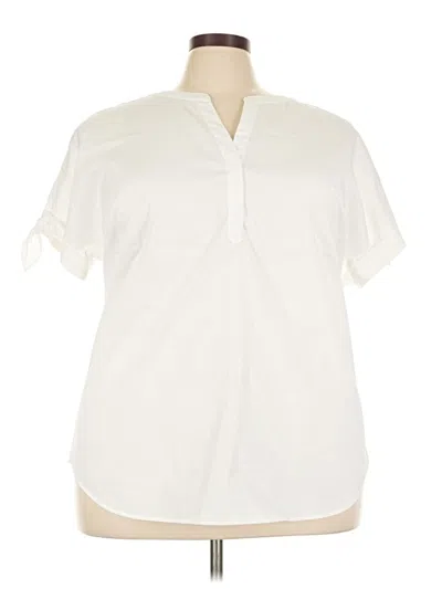 Pre-owned Talbots Short Sleeve Blouse In Ivory