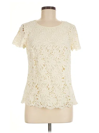 Pre-owned Talbots Short Sleeve Blouse In Ivory