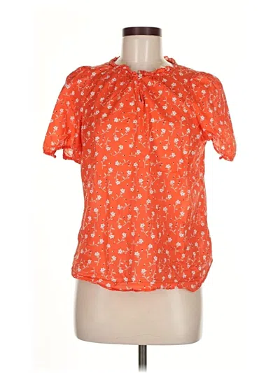 Pre-owned Talbots Short Sleeve Blouse In Orange