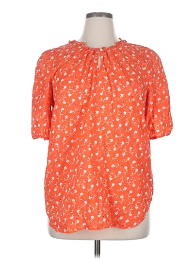Pre-owned Talbots Short Sleeve Blouse In Orange