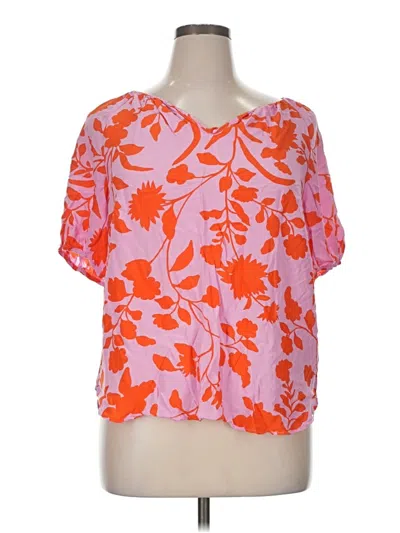 Pre-owned Talbots Short Sleeve Blouse In Orange
