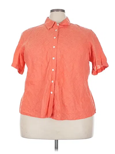 Pre-owned Talbots Short Sleeve Blouse In Orange