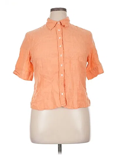 Pre-owned Talbots Short Sleeve Blouse In Orange