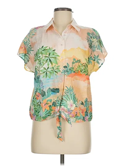 Talbots Short Sleeve Blouse In Orange