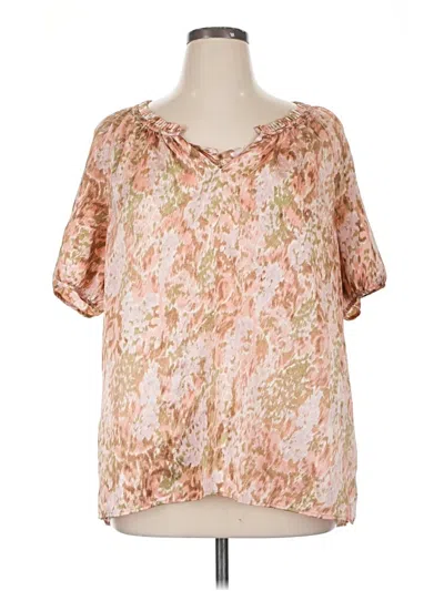 Pre-owned Talbots Short Sleeve Blouse In Pink