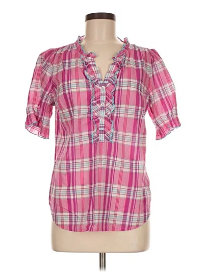 Pre-owned Talbots Short Sleeve Blouse In Pink