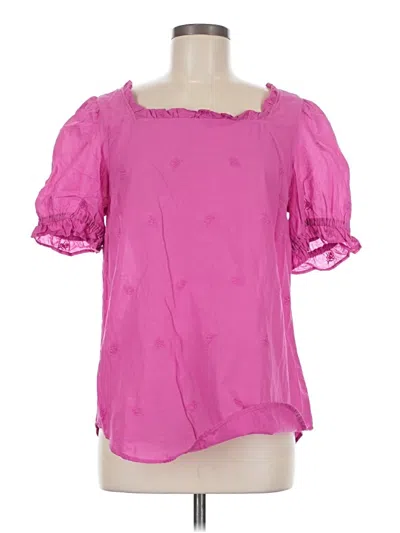 Pre-owned Talbots Short Sleeve Blouse In Pink