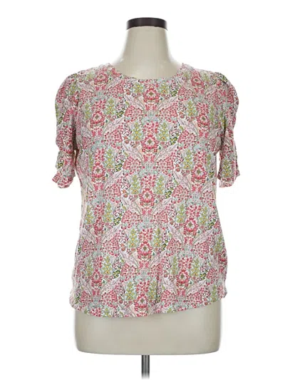 Pre-owned Talbots Short Sleeve Blouse In Pink