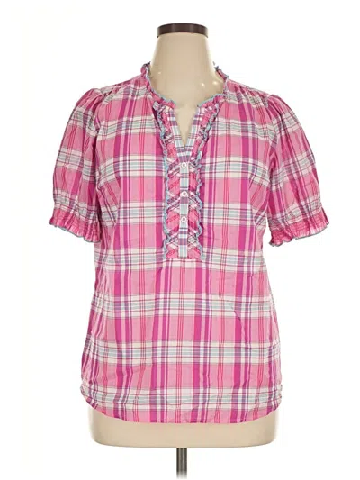 Pre-owned Talbots Short Sleeve Blouse In Pink