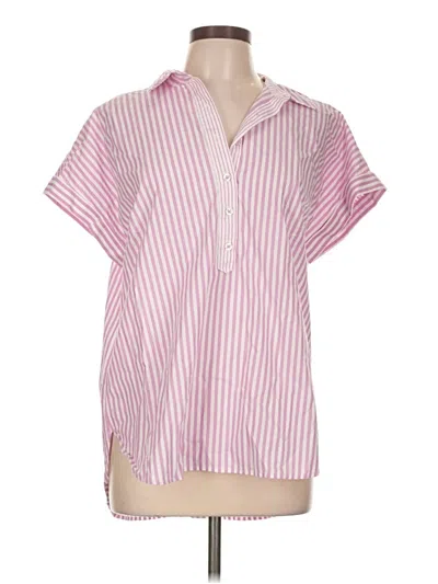 Pre-owned Talbots Short Sleeve Blouse In Pink