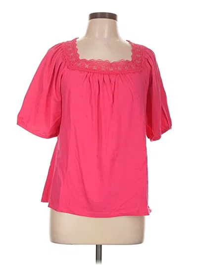 Pre-owned Talbots Short Sleeve Blouse In Pink