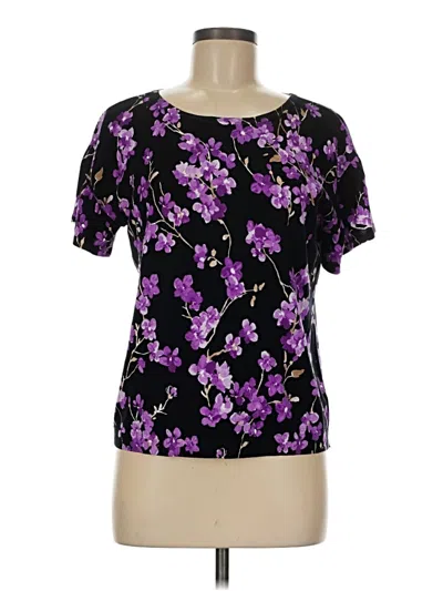 Pre-owned Talbots Short Sleeve Blouse In Purple