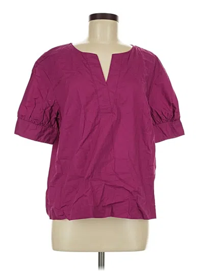 Pre-owned Talbots Short Sleeve Blouse In Purple