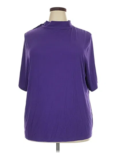 Pre-owned Talbots Short Sleeve Blouse In Purple