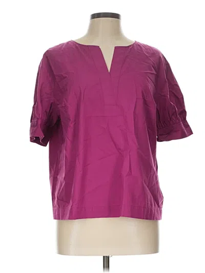 Pre-owned Talbots Short Sleeve Blouse In Purple