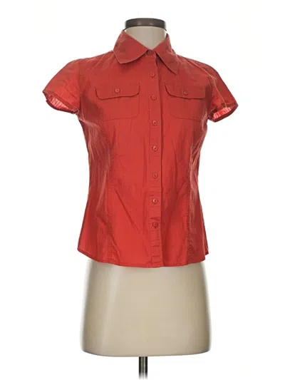 Pre-owned Talbots Short Sleeve Blouse In Red
