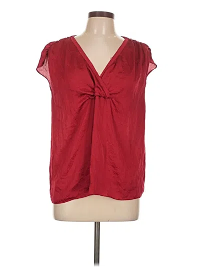 Pre-owned Talbots Short Sleeve Blouse In Red